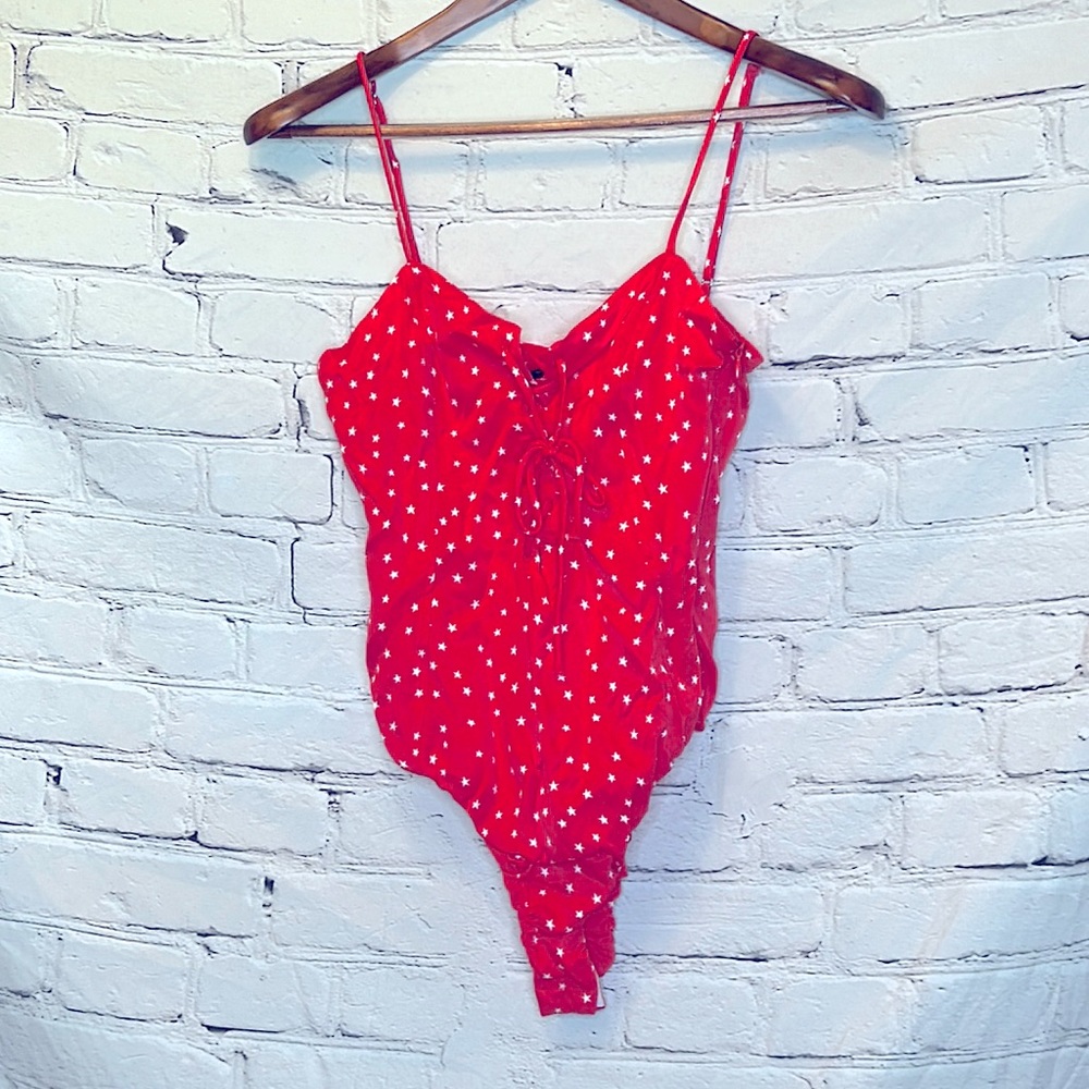 Zara Red & White Star Bodysuit Size Small Brand. New W/Tags